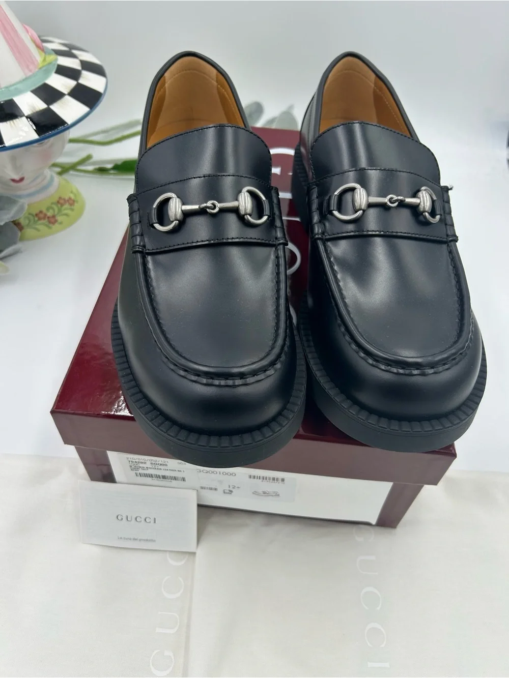 Men's Gucci Leather horse bit loafers size 12.5 fits 13 US made in Italy